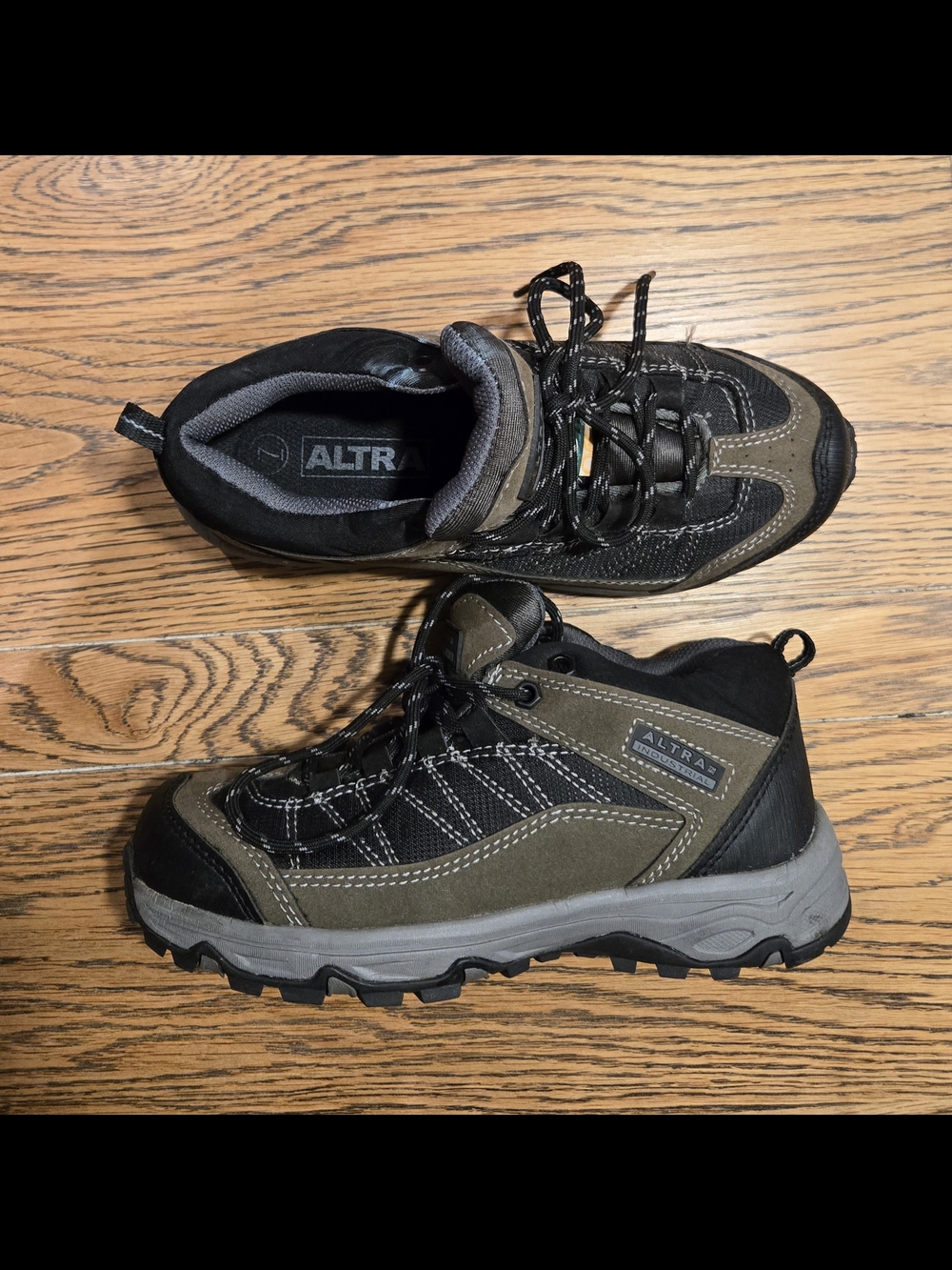Altra Kids Olive Green and Black Trail Sneakers